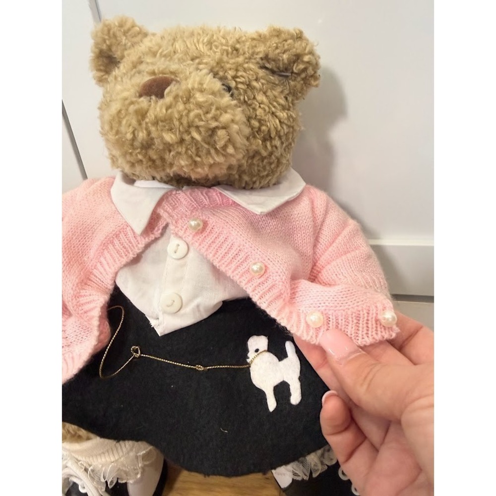 VTG Build A Bear Plush Retired 1997 Stuffed Animal Poodle 50s-themed Outfit BAB - Picture 4 of 15
